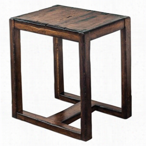 Uttermost  25604 Deni Wooden End Table In Gossamery Honey Stain