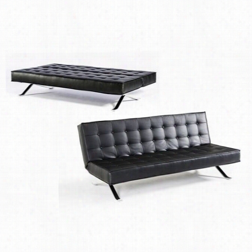 Vig Furniture Vgidjk044-3 Divani Casa Santa Fe Eco Leather  Sofa Bed In Black