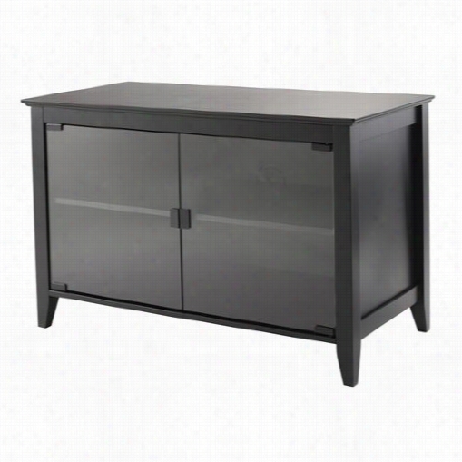 Winsome 20332 Vidal Double Glass Doors Tv Stand In Black