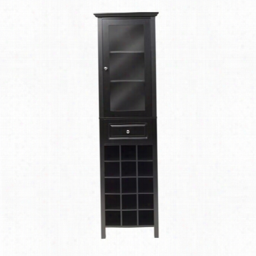 Winsome  20667 Burgundy Wine Cabinet In Black