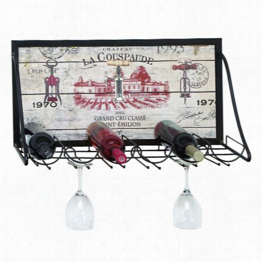 Woocland Imports 55940 Vintage Vineyard Wine And Stemware Rack