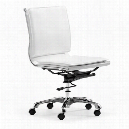 Zuo 215219 Lider Plus Armless Office Chair In White