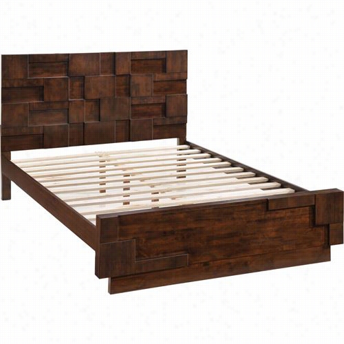 Zuo 80031 San Diego King Panel Bed In  Walnut