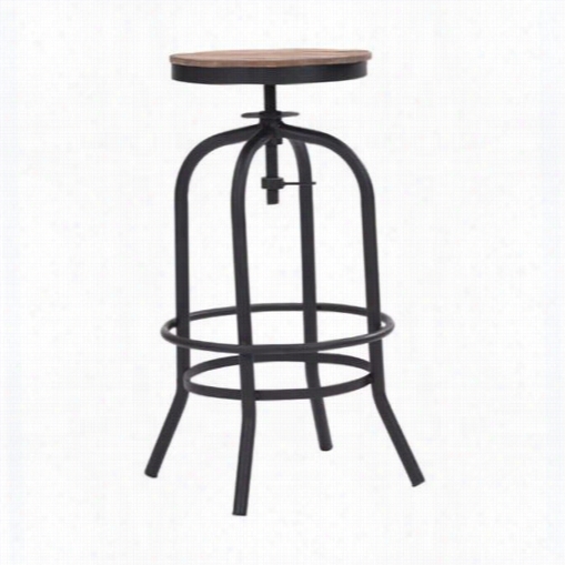 Zuo 98183 Twin Peaks Barstool In Distressed Natural