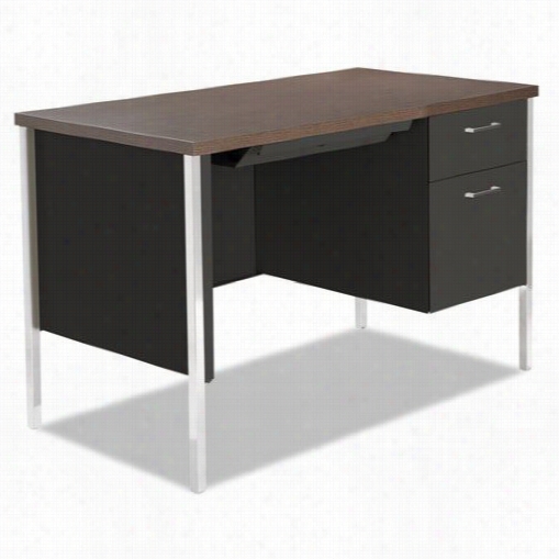 Alera Alesd4524 45-/14"q&uot;w Single Pedestal Steel Desk And Metal Desk