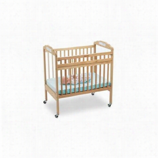 Angeles Ael7065am Safe-t-side View Crib In Natural Mirror/clear