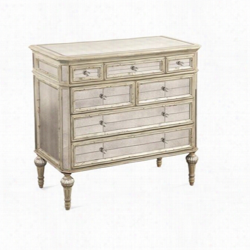 Bassett Mirror T2055-766ec Reflections Hall Chest In Antique Bisque/silve Rleaf