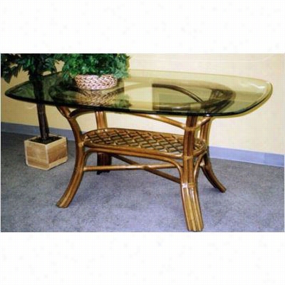 Boca Rattan 31010delta42x72 Delta O Val Coffee Table With 42"" X 72"" Glass Top