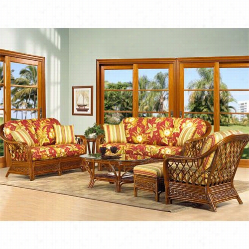 Boca Rattan 74002 Coc Ocay Seating Love Seat In Urban Mahogany With 2 Toss Cushions