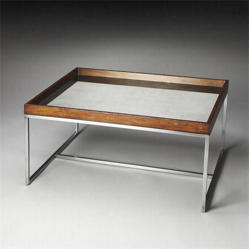 Buutler 2696140 Loft Cocktail Table In Gleaming Nickel