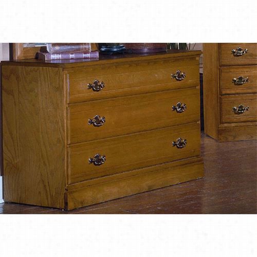 Carolina Furniture 23530 Carrolina Oak 3 Drawer Single Dresser In Golden Oak