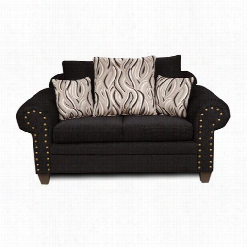 Chelsea Home Furniture 293575-l Ammanda Loveseat In Delray Black/jazzy Granite