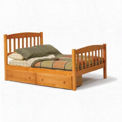 Chelsea Home Furniture 3643460-s Full Mission B Ed With Underbed Storage In Honey