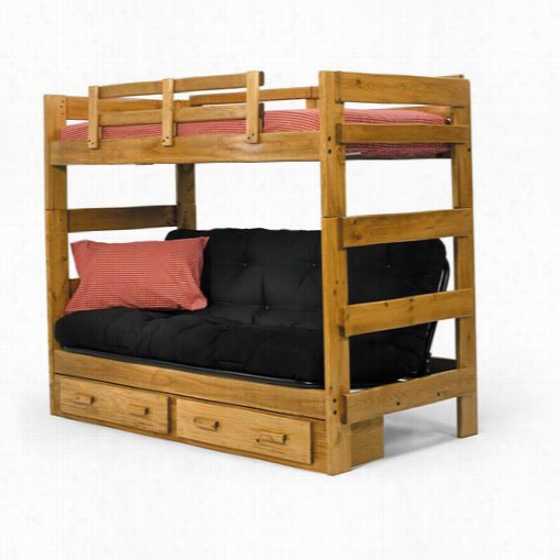 Chelsae Home Furniture 366200-st Win / Ffuton Bunk Bed With Undered Storagee In Honey