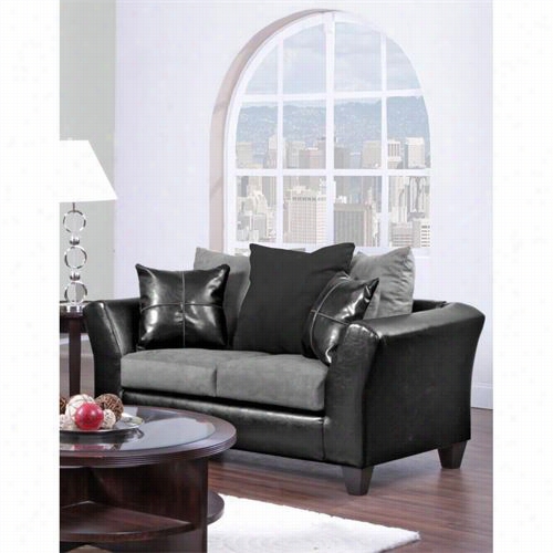 Chelsea Home Furniiture 424170-02-l Gamma Loveseat In Jefferson Black/sierra Graphite