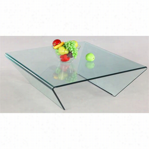 Chintaly Imports 72102-sq-ct Square Bent Glass Cocktail Table