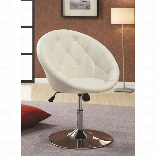 Coaster Furniture 102583 Swivelc Hair In Chromew Ith White Texture