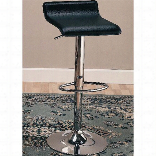 Coaster Furniture 1203 90 15q&uot;" Cnotemporary Upholstered Bar Stool In Chrome With Black Fabric - Set Of 2