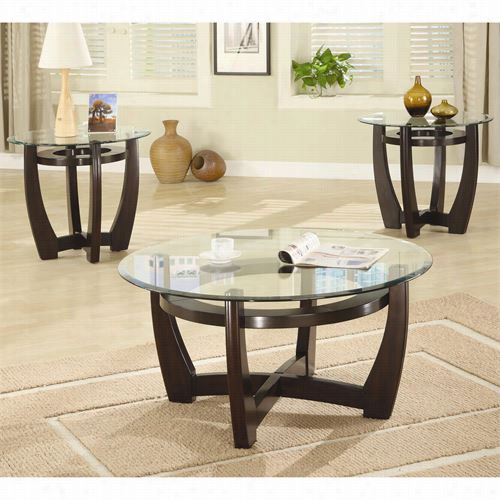 Coaster Furniture 700295 Contemporary 3 Pieces Occasional Table Value Withh Glass Tops