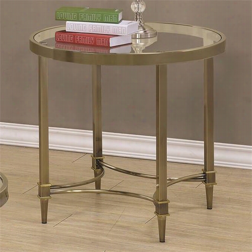 Coaster Furnture 703507 End Table In Il Rubbed Brass