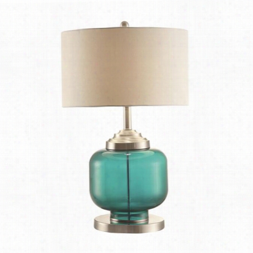 Coaste Furniture 901561 Table Lamp In Turquoise  Glass And Metal