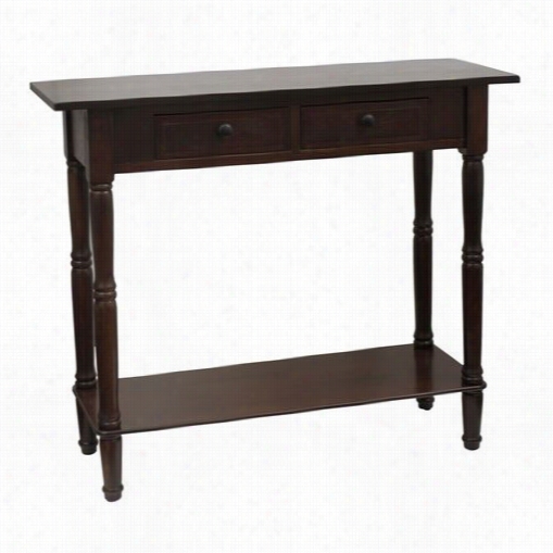 Decor Therapy Fr1477 2 Drawer Console Table In Walnut