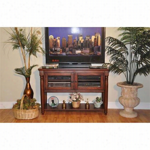 Eci Furniture 3068-48-tvcr8 Williamsburg 48&qout;" Entertainment Cart In Rustic Mahoggany