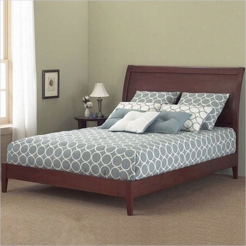 Fashion Bed Group B517e5 Java Queen Size Bed In Mahoganyy With Rails
