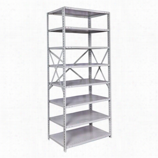 Hallowell 4513-18hg 36""w X 18""d X 87"q Uot;h 8 A Djustable Shelves Starter Unit Open Style With Sway Braces Hi-tech Metal Shelving In Gray