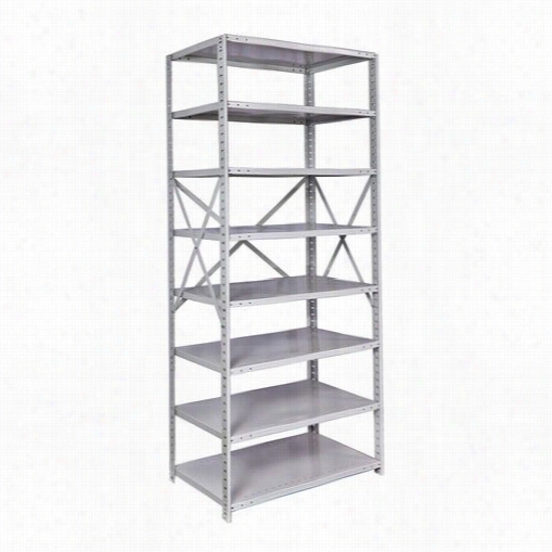 Hallowell 4513-24pl-am 36""w X 24""d X 87""h 8 Adjustale Shelves Starer Unit Open Style With Sway Brces Medsafe Antimicrobial Hi-tech Shelving In Platinum