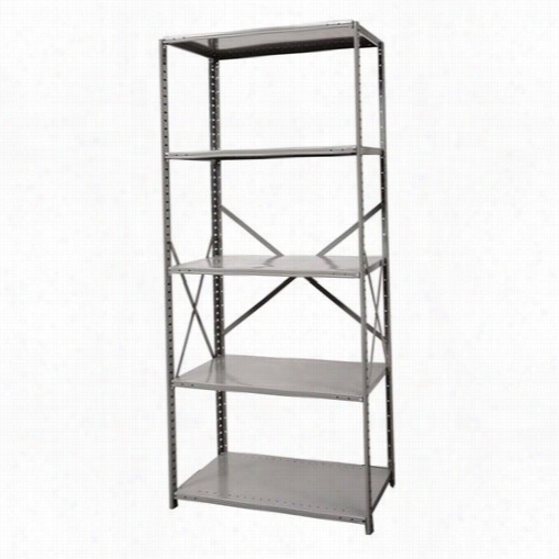 Hallowell 5510-24hg 36&uo;t"w X 24""d X 87""h 5 Adjustable Shelve Sstarter Unit Open Style With Sway Braces Hi-tech Metal Shelving In Gray