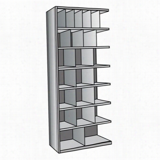 Hallowell A5534-8hg 36""w X 18""d X 87"" ;h Add-on Uni T Hi-tech Metal Bin Shelving In Gray