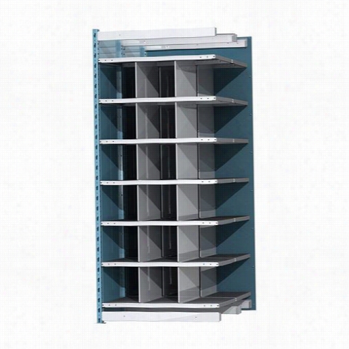 Hallowell Ahdb187-2pb 36""w X 7&2quot;&uqot;d X 87""h 7 Shelves Add-on Unit Closed Style Shelves And Dividers Absorbed Bin Shhelving In Marine Blue/platinum