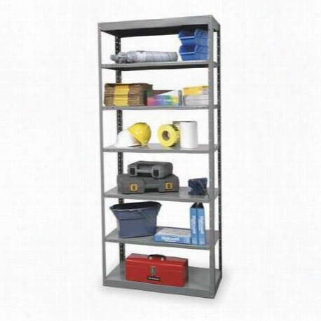 Hallowell Dt5712-18hg 48&qout;"w X 18&qquot;& Quot;d X 87" "h 2 Fixed And 5 Adjustable Shelves Individual Unit Pass-through Hi-tech Metal Shelving In Gray