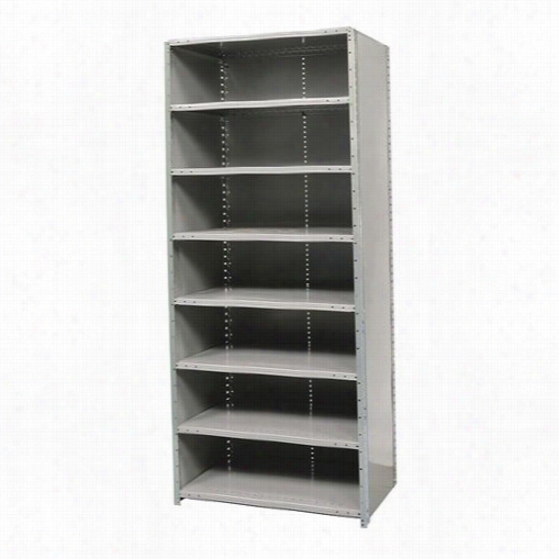 Hallowell F45233-24hg 36&qot;"w X 24""d X 87 ""h 8 Adjustable Shelves Stand  Alonr Unit Closed Style Hi-tech Free Standing Shelving In Gray