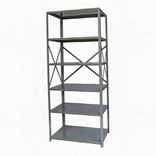 Hallowell F5511-2 4hg 36""w X 24& Quot;"d X 87""h 6 Adjustable Shelevs Stand Alone Unit Open Sfyle With Swaay Braces Hi-tech Free Standing Sh Elving In Gray