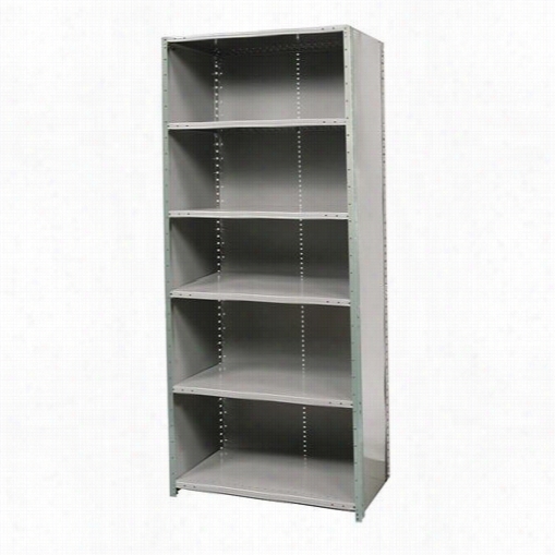 Hallowell F5721 -24hg 48""w X 24""d X 87""h 6 Adjustable Shelves Stannd Alone Unit Closed Style Hi-tech Free Standing Shelving In Gray