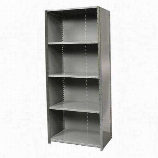 Hallowell F7720-18hg 48""w X  18""d X 87""h 5 Adjustable Shelves Stnd Alone Unit Closed Style Hi-tech Free Standing Shelving  In Gray