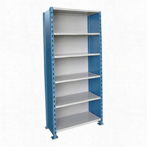 Hallowell H7521-2410pb 36""w X  24&quott;"d X 123""h 6 Adjustable Shelves Starter Unit Closed Style H-post High Capacci Ty Shelving In Marine Bluep/latinum