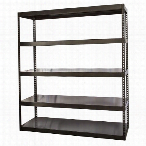 Hallowell Hcr962496-5me 96""w X 24""d X 96""h High Capacity Watrefall Deck Shelving In Midnightt Ebony