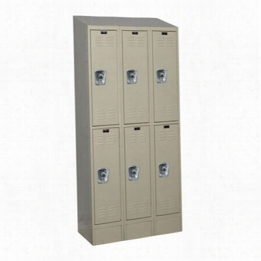 Hallowell Urb328-2asb 36""w X 15""d X  78""h Double Row 3-wide Assembled Ready-built I Locker In Parchment