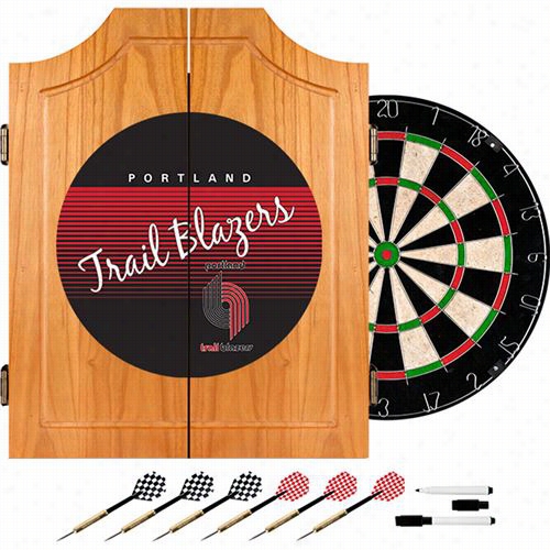 Hardwood Cl Assics Nba Nba7000hc-ptb Portland Trail Blazers Wood Dart Cabinet