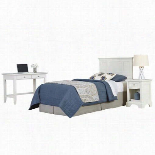 Home Styles 5530-4025 Naples Twin Headboard, Night Stand And Student Desk In Of A ~ Color