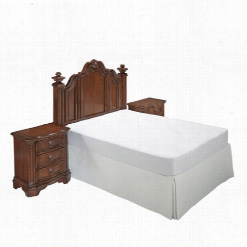 Home Styes 575-5019 Santiago Queen/full Headboard And Two Nitht Stands In Cognac