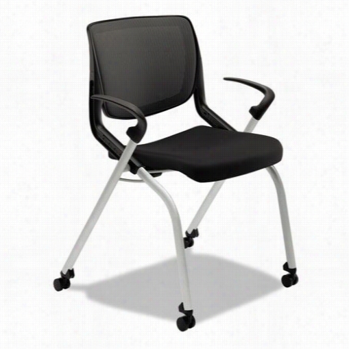 Hon Indutsries Honmn212oncu10 Motivate Seating Nesting/stacking Flex-back Chair In Blaack/onyx/platinum