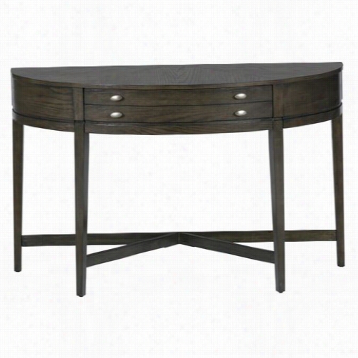 Jofran 729-4 Demilune Sofa Table Witth &uqot;"x""  Stretcher In Miniatures Antique Gray Oak