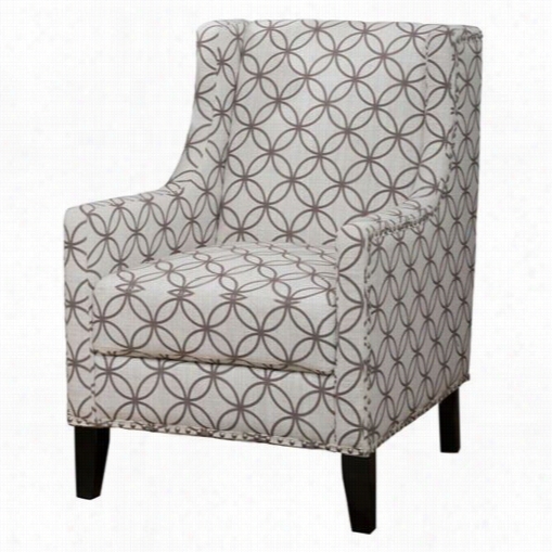 Jofrzn Blake-ch- Smoke Blake Accent Chair Wth Silver Nailhead, Dark Legs And Ballet Manufactured Cloth