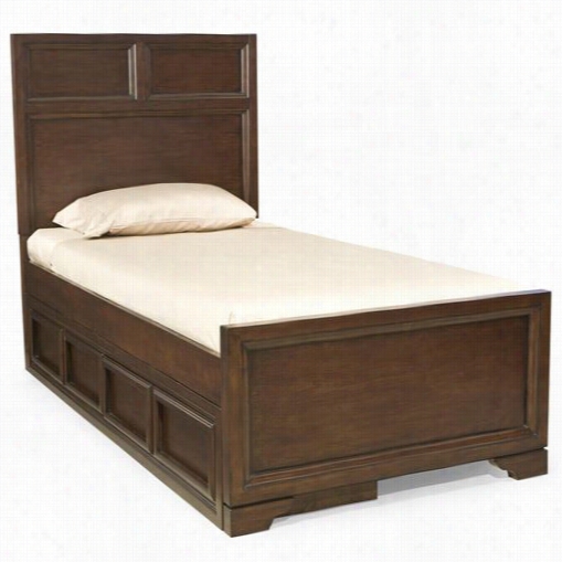 Legacy First-rate Furnitute 2 970-4103sk Benchmark Twinpanel Bed In Rooot Beer Wih Underbed Storage Drawer