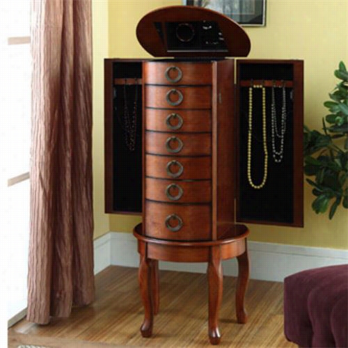 Powell Furnitrue 605-318 Jewelry Armoirw In Woodland Cherry