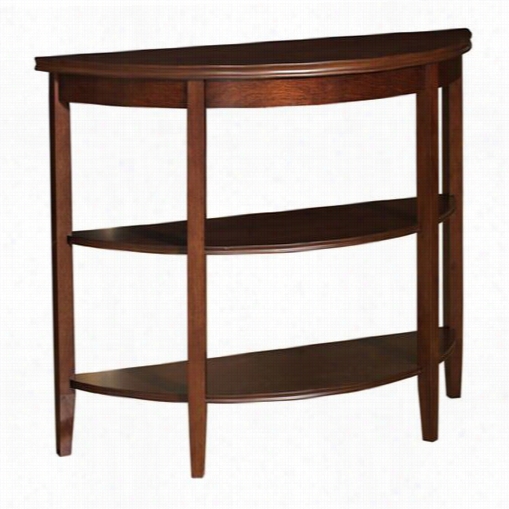 Pwoell Furniture 9998-225 Shelburne Demilune Console Table With 2 Shelves In Cherry